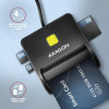 Axagon CRE-SM3SD USB Smart card & SD/microSD/SIM Flat czytnik do kart chipowych Wewnętrzna USB 2.0 Czarny-18836557