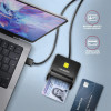 Axagon CRE-SM3SD USB Smart card & SD/microSD/SIM Flat czytnik do kart chipowych Wewnętrzna USB 2.0 Czarny-18836558