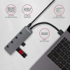 Axagon HUE-MSA Superspeed USB-A Switch Hub 4x USB 3.0 aktiv - 20cm schwarz USB 3.2 Gen 1 (3.1 Gen 1) Type-A 5000 Mbit/s 