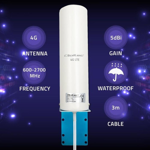 Qoltec 57044 Antena 4G LTE DUAL | 5dBi | dookólna | zewnętrzna-18820130