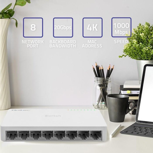 Qoltec 52248 łącza sieciowe Nie zarządzany Biały-18820960