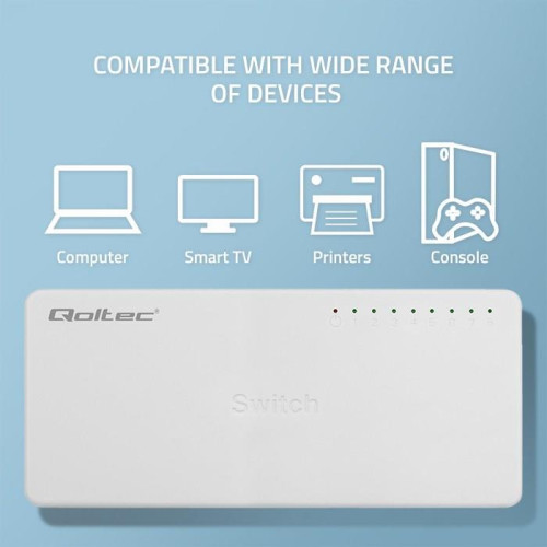 Qoltec 52248 łącza sieciowe Nie zarządzany Biały-18820961