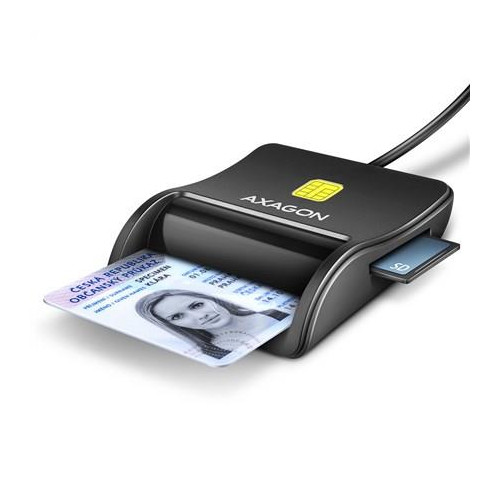 Axagon CRE-SM3SD USB Smart card & SD/microSD/SIM Flat czytnik do kart chipowych Wewnętrzna USB 2.0 Czarny