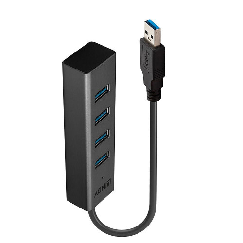 Lindy 43324 huby i koncentratory USB 3.2 Gen 1 (3.1 Gen 1) Type-A 5000 Mbit/s Czarny