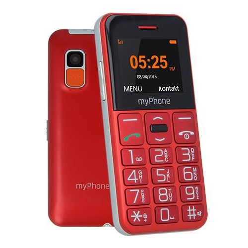 myPhone Halo Easy 4,32 cm (1.7") 70 g Szary, Czerwony Telefon dla początkujących