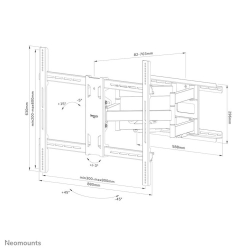 Neomounts WL40S-950BL18 uchwyt / stojak do monitorów 2,79 m (110