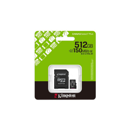 KINGSTON microSDXC 512GB Canvas Select Plus 3 + ADP-18885532