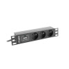 LANBERG LISTWA ZASILAJĄCA RACK 10" (1U, 10A, 3X SHUKO)