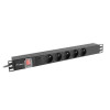 Lanberg PDU-05E-0200-BK rozdzielacz zasilania PDU 5 x gniazdo sieciowe 1U Czarny