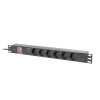 Lanberg PDU-06F-0200-IEC-BK rozdzielacz zasilania PDU 6 x gniazdo sieciowe 1U Czarny