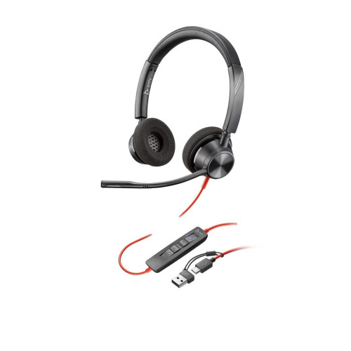 POLY Zestaw słuchawkowy Blackwire 3320 Stereo USB-C z certyfikatem Microsoft Teams + przejściówka USB-C/A-18912578