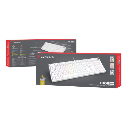 GENESIS THOR 404 klawiatura Uniwersalne USB QWERTY Angielski Biały-18917257