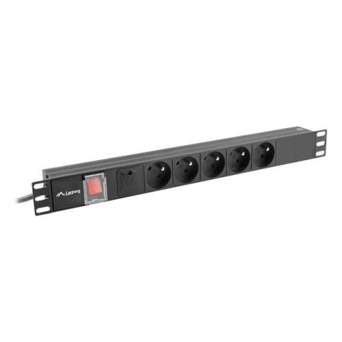 Lanberg PDU-05E-0200-IEC-BK rozdzielacz zasilania PDU 5 x gniazdo sieciowe 1U Czarny-18924463
