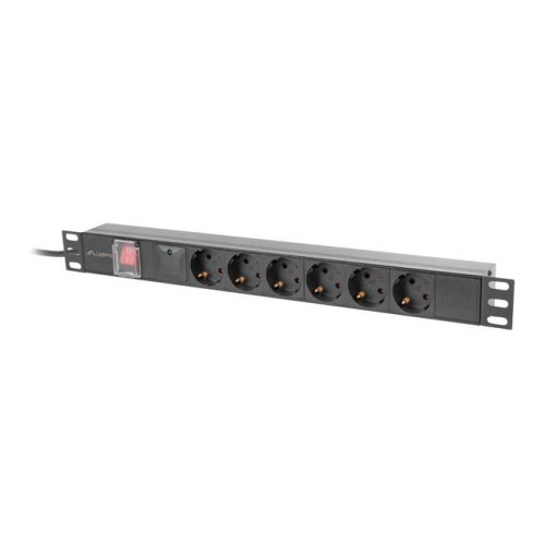 Lanberg PDU-06F-0200-BK rozdzielacz zasilania PDU 6 x gniazdo sieciowe 1U Czarny-18924480