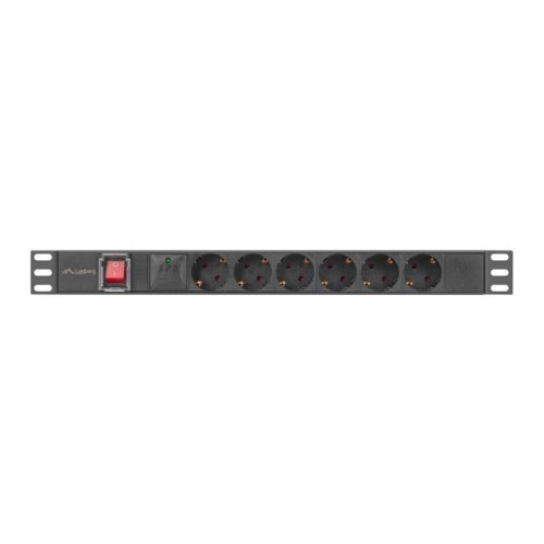Lanberg PDU-06F-0200-BK rozdzielacz zasilania PDU 6 x gniazdo sieciowe 1U Czarny-18924481