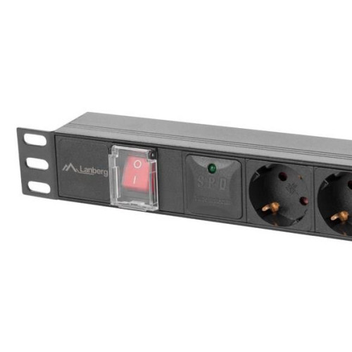 Lanberg PDU-06F-0200-BK rozdzielacz zasilania PDU 6 x gniazdo sieciowe 1U Czarny-18924482