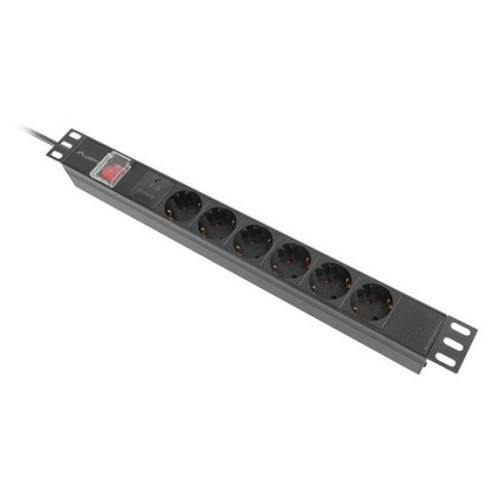 Lanberg PDU-06F-0200-BK rozdzielacz zasilania PDU 6 x gniazdo sieciowe 1U Czarny-18924484