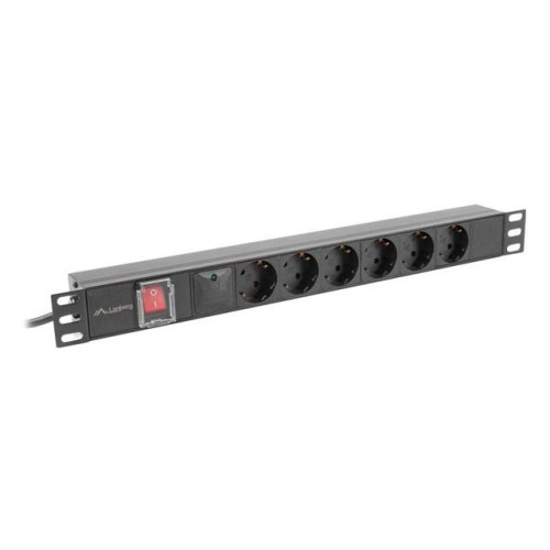Lanberg PDU-06F-0200-BK rozdzielacz zasilania PDU 6 x gniazdo sieciowe 1U Czarny-18924485
