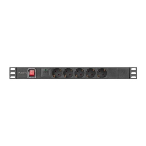 Lanberg PDU-05F-0200-BK rozdzielacz zasilania PDU 5 x gniazdo sieciowe 1U Czarny-18924488