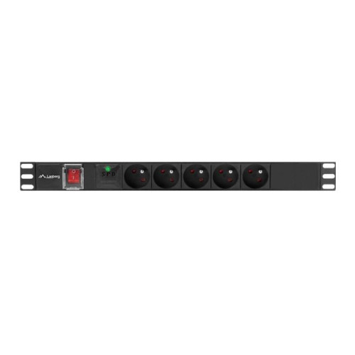 Lanberg PDU-05E-0200-BK rozdzielacz zasilania PDU 5 x gniazdo sieciowe 1U Czarny-18924501