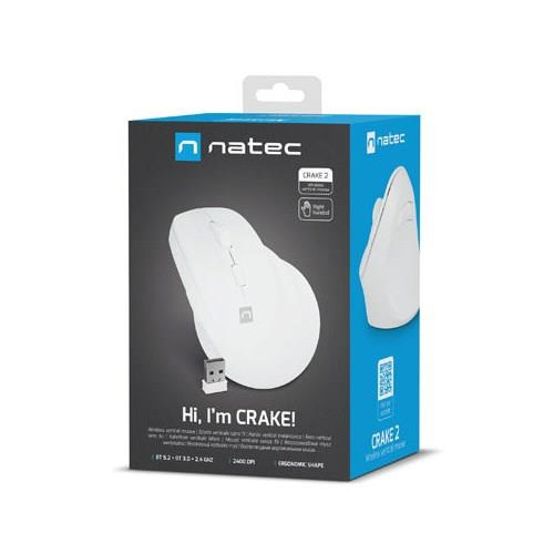 NATEC Crake 2 myszka Uniwersalne Po prawej stronie RF Wireless + Bluetooth Optyczny 2400 DPI-18936804