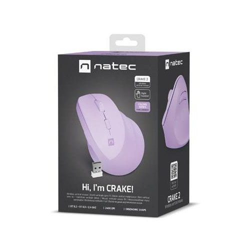 NATEC Crake 2 myszka Uniwersalne Po prawej stronie RF Wireless + Bluetooth Optyczny 2400 DPI-18936826