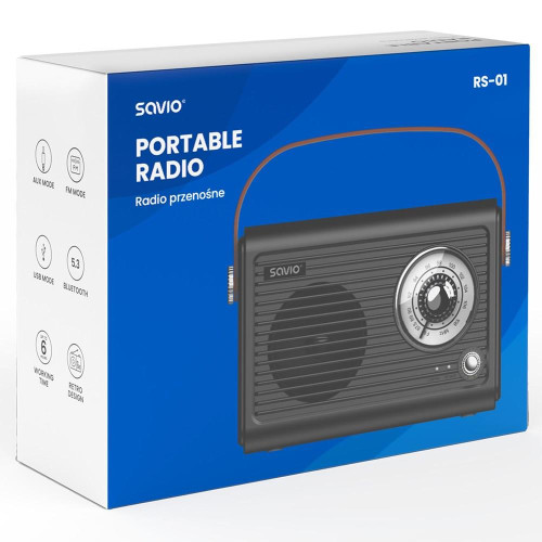 SAVIO RADIO PRZENOŚNE CZARNE RS-01-19383269
