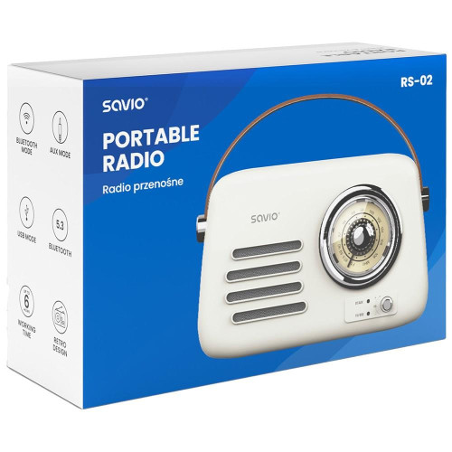 SAVIO RADIO PRZENOŚNE BIAŁE RS-02-19383279