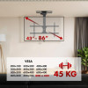 MACLEAN UCHWYT ELEKTRYCZNY DO TV, SUFITOWY, OBSŁUGA TUYA, MAX. VESA 800X400, DLA TV 43-86