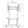 TECHLY STOJAK MOBILNY TV LED/LCD/PDP 55-100 CALI 150KG Z PÓŁKĄ ICA-TR30-1945763