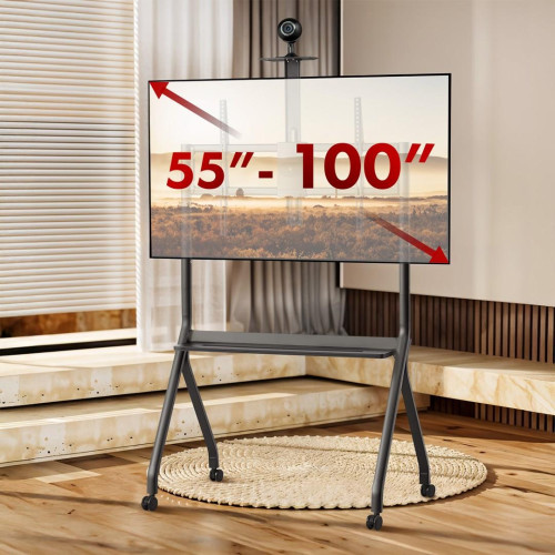 MACLEAN WÓZEK DO TV, PÓŁKA NA KAMERĘ, NA KÓŁKACH, 55-100