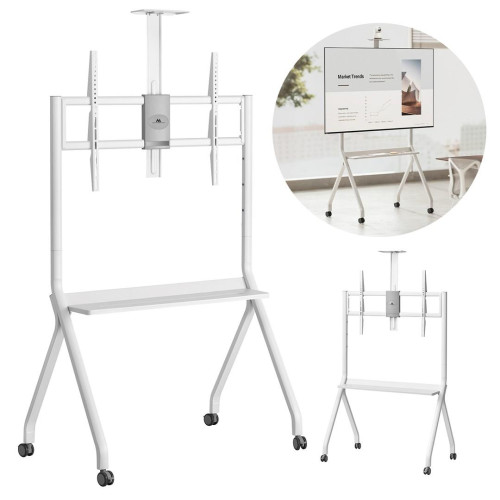 MACLEAN STAND / WÓZEK DO TV, PÓŁKA NA KAMERĘ, NA KÓŁKACH, 55-100", MAX. OBCIĄŻENIE 120KG/10KG PÓŁKA, MAX. VESA 900X600 MC-114