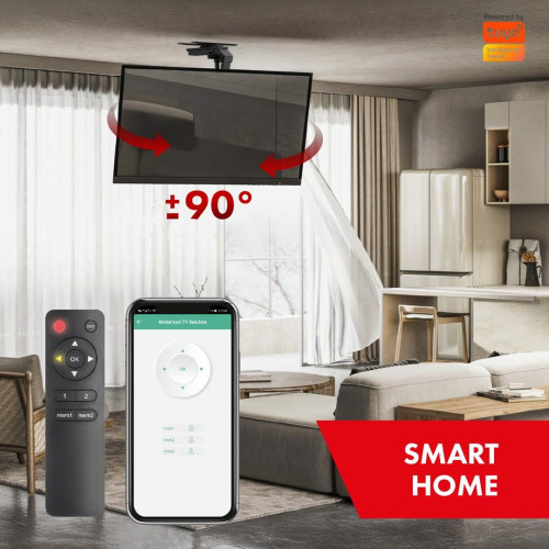 MACLEAN UCHWYT ELEKTRYCZNY DO TV, SUFITOWY, TUYA, MAX. VESA 800X400, REG. W POZ. +90°~-90°, DLA TV 43-86