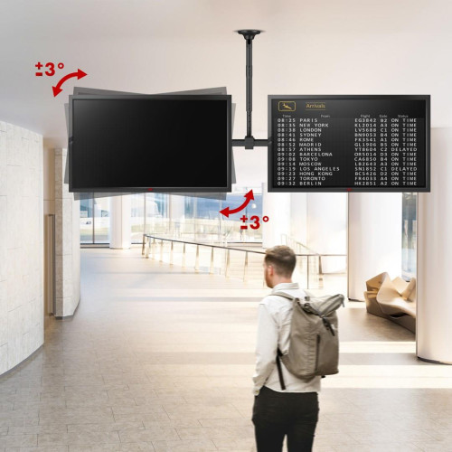 MACLEAN UCHWYT SUFITOWY DLA DWÓCH TV, MAX. OBCIĄŻENIE 2X40KG, 34-60