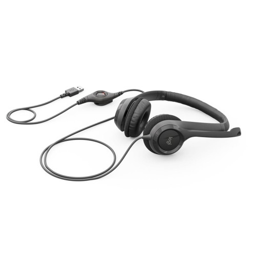 Zestaw słuchawkowy Logitech H390 Przewodowa Opaska na głowę Biuro/centrum telefoniczne USB Typu-A Czarny