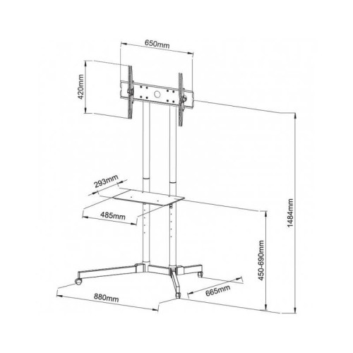 TECHLY STOJAK MOBILNY TV LED/LCD 30-65 CALI 60KG 1-1945771