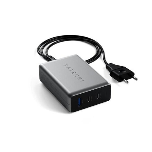 Ładowarka sieciowa Satechi USB-C PD GaN Charger 100W, 2x USB-C, 1x USB-A (space gray)