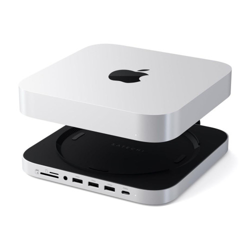 Satechi Stand & Hub - podstawka i hub do Mac Mini/Studio (USB-C 3.2, USB-A 3.2, 2x USB-A 3.0, 3,5mm jack, port micro/SD, NVMe/M.2 SATA SSD)