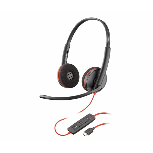 Poly Blackwire 3220 Stereo USB-C Headset +USB-C/A Adapter