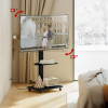 Stand / wózek dla TV Ergo-Office, max. obciążenie 50kg / 5kg półka, max. VESA 600x400, wbud. listwa zasil., czarny,