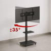 Stand / wózek dla TV Ergo-Office, max. obciążenie 50kg / 5kg półka, max. VESA 600x400, wbud. listwa zasil., czarny,