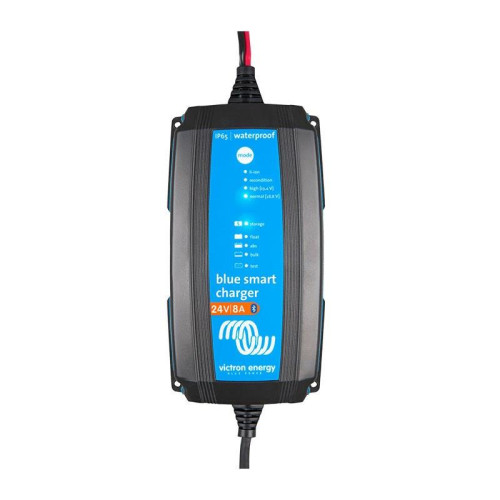 Niebieska inteligentna ładowarka IP65 24/8 + złącze DC