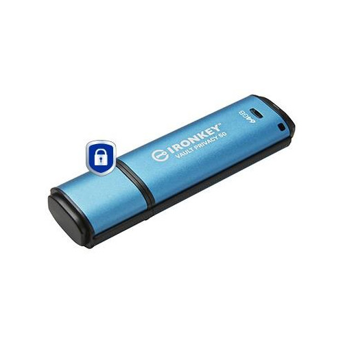 Kingston Technology IronKey Vault Privacy 50 pamięć USB 64 GB USB Typu-A 3.2 Gen 1 (3.1 Gen 1) Czarny, Niebieski-19882