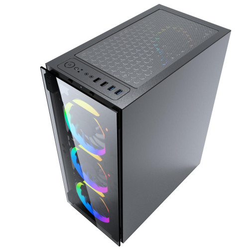 GEMBIRD OBUDOWA FORNAX 1500RGB MIDI-TOWER (2X USB 3.0, HD AUDIO, 4X FAN, PRZEZROCZYSTY PANEL BOCZNY) CZARNA-1991759