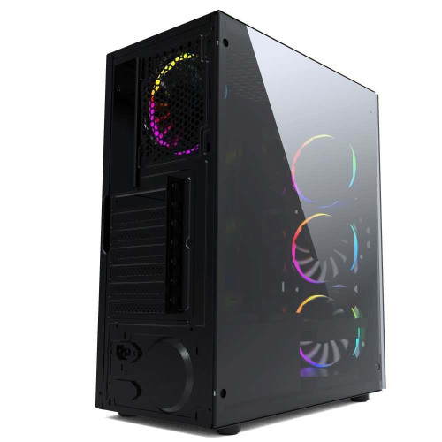 GEMBIRD OBUDOWA FORNAX 1500RGB MIDI-TOWER (2X USB 3.0, HD AUDIO, 4X FAN, PRZEZROCZYSTY PANEL BOCZNY) CZARNA-1991762
