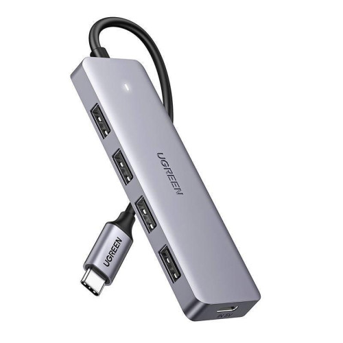 Ugreen Hub Adapter 4w1 USB C do 4x USB 3.0+USB C (szary)