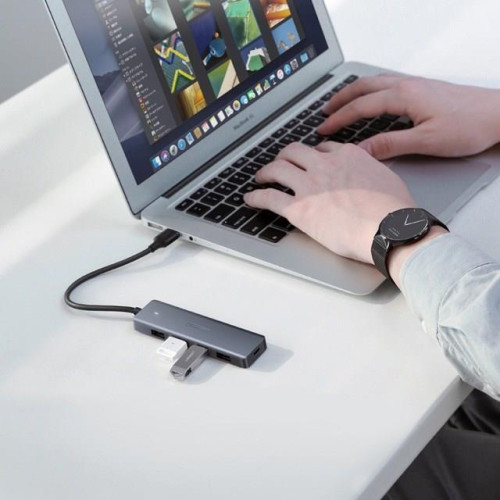 Ugreen Hub Adapter 4w1 USB do 4x USB 3.0+micro USB (szary)-20020441