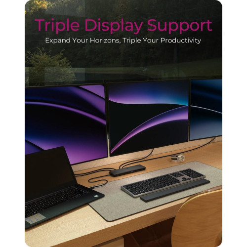 Stacja dokująca IcyBox USB Type-C mit dreifach Videoausgabe-20099894
