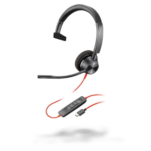 POLY Jednouszny zestaw słuchawkowy Blackwire 3310 USB-C + przejściówka USB-C/A-20155804