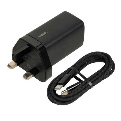 ŁADOWARKA SIECIOWA I-BOX C-65 GAN PD65W KABEL, CZARNA-20236137